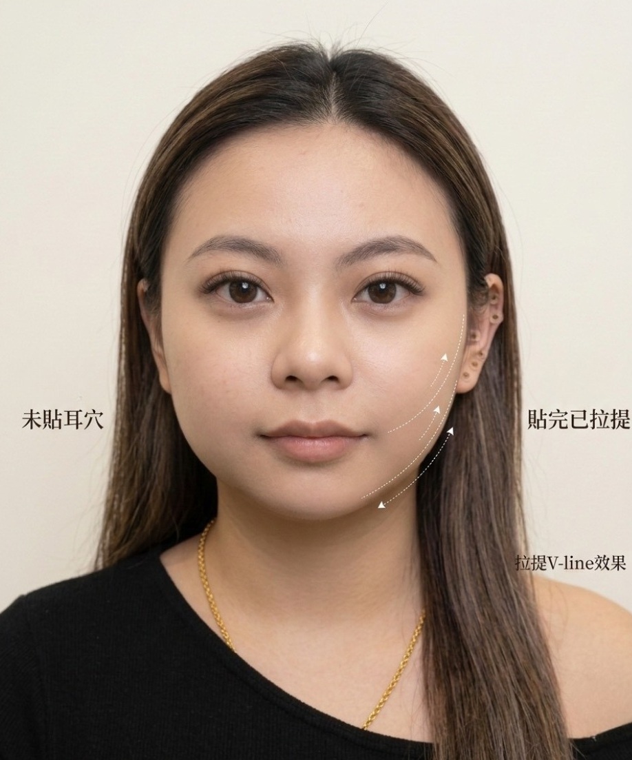 耳穴美容拉提對照圖